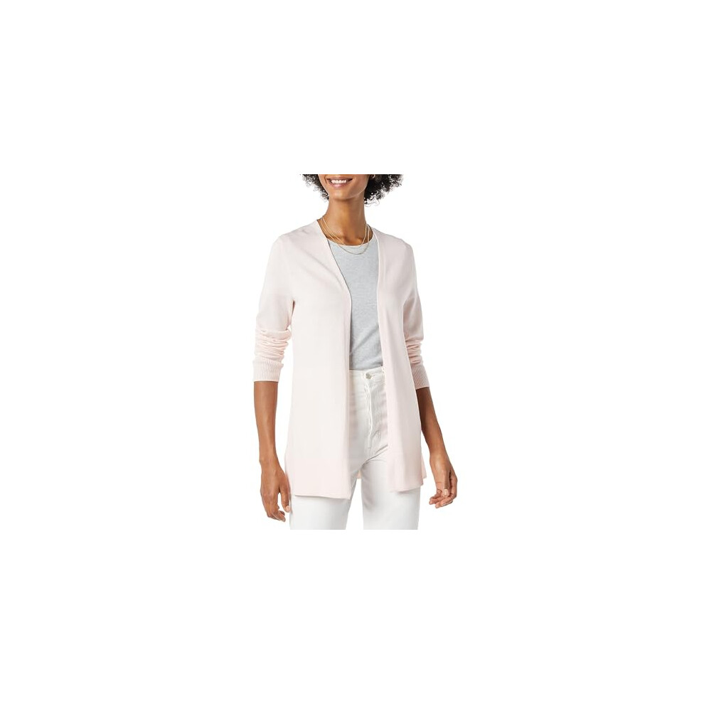 Amazon Essentials Women's Lightweight Open-Front Cardigan Sweater (Available in Plus Size), Pale Pink, XL