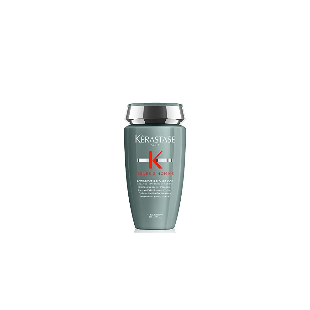 Kérastase Genesis Homme Men's Shampoo, Anti-Fall Thickening Shampoo, for Weakened and Thinning Hair, Bain De Masse Epaississant, 250 ml