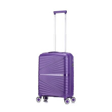 ATX Luggage 55x40x20cm Cabin Suitcase Lightweight Durable Polypropylene Small Suitcase with 4 Dual Spinner Wheels and Built-in TSA Lock (Deep Purple,