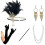 1920s Accessories Set Flapper Headband,earrings,pearl Necklace,gloves 2