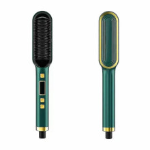 Women's hair straightener, multifunctional ionic hair straightening brush, fast heating and adjustab