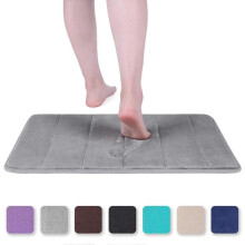 Doormat Memory Foam Bath Mat Non-Slip Absorbent Bath Mat Washable Bath Mat - 40 x 60cm, Gray