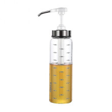 (500ml, White) Sauce Syrup Dispenser Bottle Glass Olive Oil Dispenser Wide Neck Pressure Pump Head Kitchen