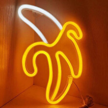 Neon Sign, Banana Led Neon Wall Light Wall Decor, Battery or USB Powered Glowing Acrylic Neon Sign f