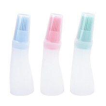Food Brush, 3 Pieces Silicone Oil Bottle Squeeze Nozzle, Oil Bottle Brush with Clear Cap