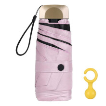 Pink Pocket Umbrella 210T Vinyl 6 Bone Aluminum Alloy Folding UPF>50+ Anti-UV Rainproof Sunscreen Um