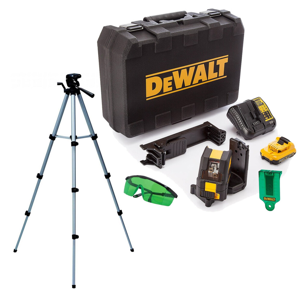 DeWalt DCE088D1G 12v Cross Line Green Laser Level + Tripod + Bag + Bracket