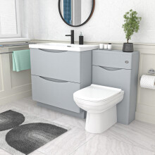Nes Home Matte Grey 800mm Drawers Basin Vanity, WC Unit and BTW Toilet