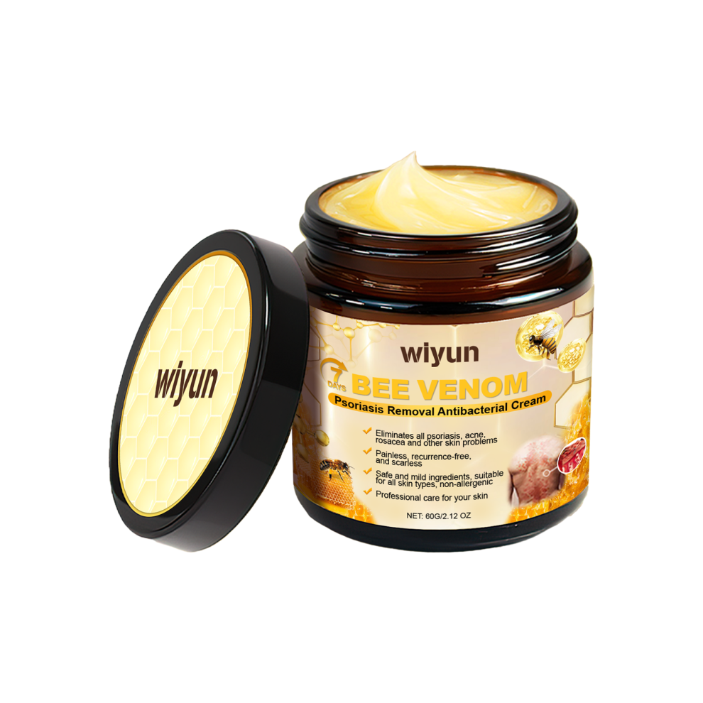 Wiyun Bee Venom Psoriasis Cream - Daily Moisturizing Anti-Bacterial Skin Care With Peppermint & Vitamin E