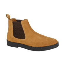 (UK Size 11, Tan) Roamers M9524 Men's Real Suede Comfort Twin Gusset Chelsea Casual Ankle Boots