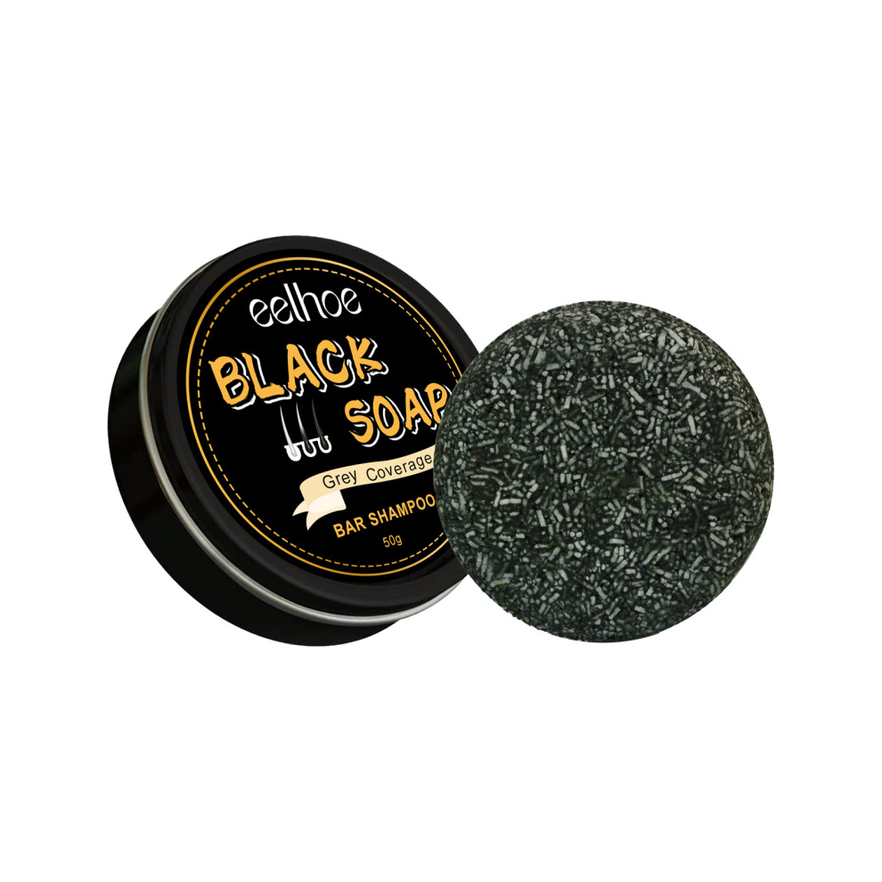 Savon Noir Pour Cheveux Noirs - Shampoing Hydratant Pour Restaurer La Couleur Et éLiminer Les Cheveux Gris-image