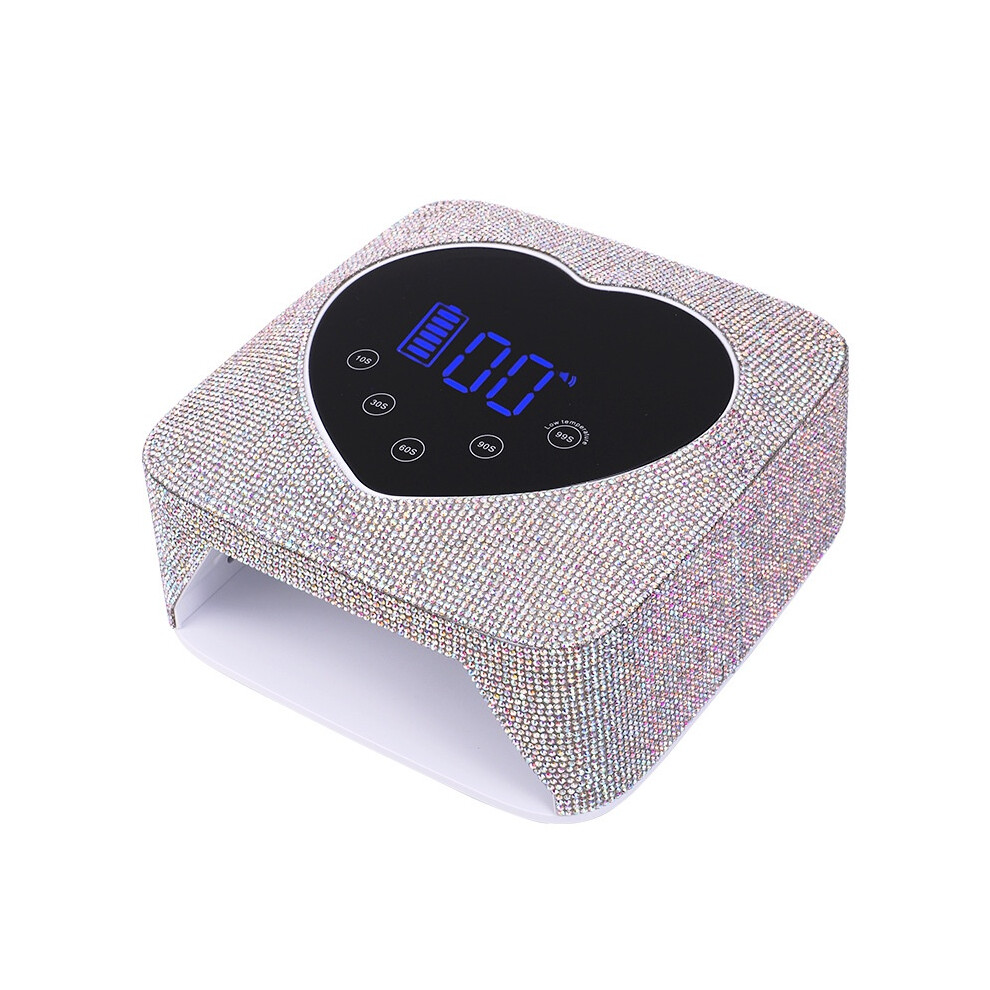 Chronus Silver Led Nail Art Lamp, 72W Rechargeable Nail Dryer Gel Polish Lamp For Salon And Home