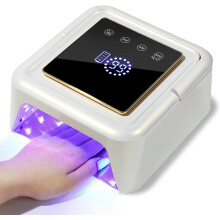 Cordless Nail Lamp - UV Light for Gel Nails Drying Lamp with 4 Timers 72W LED Nail Light Fast Curing Nail Dryer - white