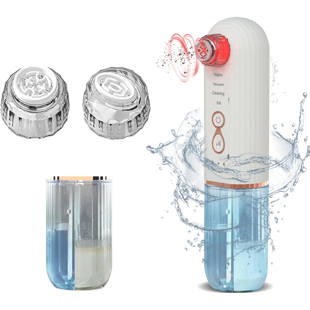 Chronus Blackhead Remover Vacuum Extraction 5 In 1 Hot And Cold Compress Blackhead Extraction(White)