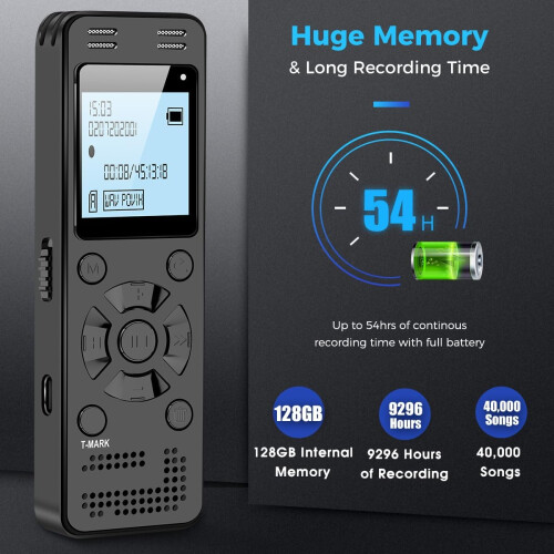 Digital Voice Recorder for Lectures, Meetings - 32G(Black) 2
