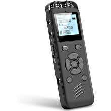 Digital Voice Recorder for Lectures Meetings with PLayback Support External Microphone-32GB (Black)