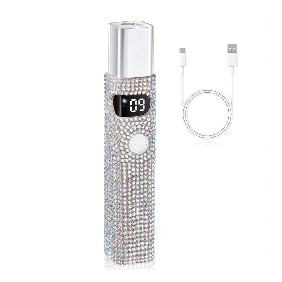 Chronus Silver Handheld Uv Nail Lamp For Gel Nail Polish, 3W Portable Rechargeable Usb