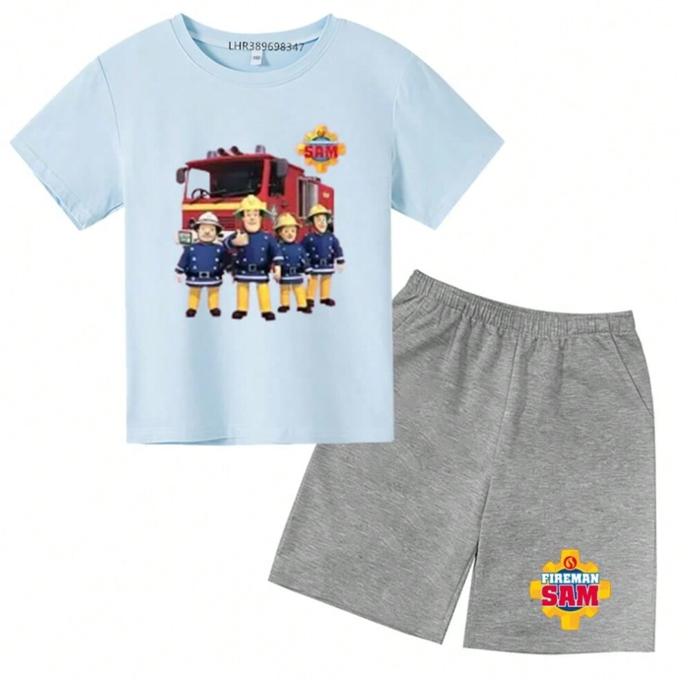 (Kids T-shirt-4, 100cm) Firefighter cartoon Children's red TShirts Girls Boys Set Cotton little girl Round Neck Short Sleeve Kids T-shirt Summer Cloth-image-OPC-PHM9TRC-NEW