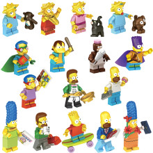 (16pcs-A) Simpsons Homer Maggie Batlisa children's assembled building block Minifigures Gift toy