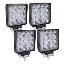 Foco de trabajo LED Aufun de 4 x 48 W, cuadrado, 12 V/24 V, largo alcance, IP67, reflector