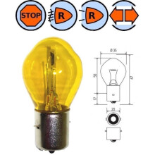 BOMBILLA AMARILLA BA20S DE 12 V 35 W, LUZ ANTINIEBLA TRASERA DELANTERA, FARO DELANTERO DE COCHE ANTIGUO