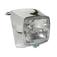 AANPASBARE BROMFIETSKOPLAMPEN VOOR PEUGEOT 103 MET CHROOMOMRANDING MET 12V 15W LAMP -P2R- P2R (Mo
