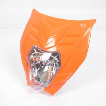 Una placa de faro homologada color naranja Felix para motocicleta óptica 12V BA20D 35/35W