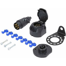 Tomada de reboque IP67 à prova d'água de 7 pinos com suporte de metal - Kit de encaixe universal de