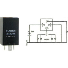 UNITÀ LAMPEGGIANTE DIN 12V-2(4) 21W