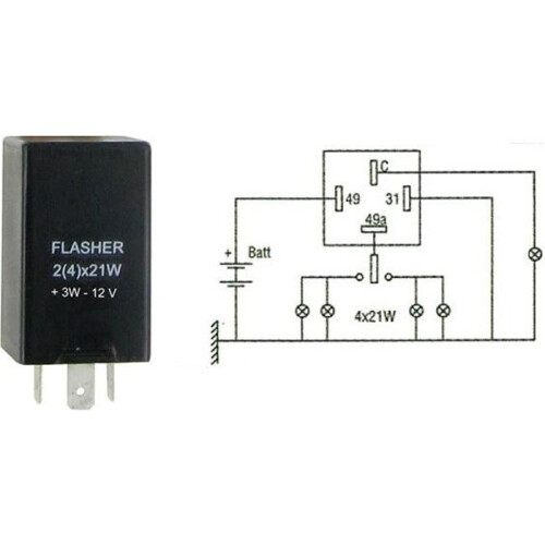 UNITÀ LAMPEGGIANTE DIN 12V-2(4) 21W