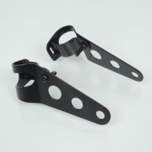 Kit staffa luce Ã32/36mm supporto ottico per faro in acciaio nero per moto