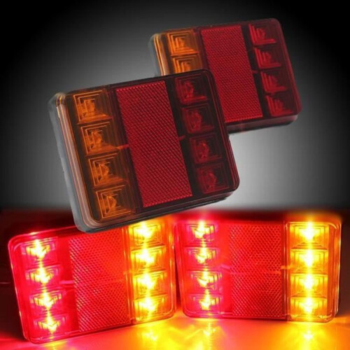 2 x 12v 8LED Achterlichten Stop Indicator Auto Trailer Vrachtwagen