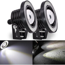 2 pezzi LED bianchi ad alta potenza universali 6.3 COB Halo Angel Eyes DRL Anello di luce di guida