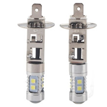 Kit di lampadine per fari a LED 2x H1 6000K Super White 100W per auto e moto, con ripetitore di fendinebbia