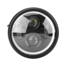 Faro per moto, faro per moto Acouto da 16 cm/6,5' LED, alloggiamento in alluminio, luce bianca fredda e