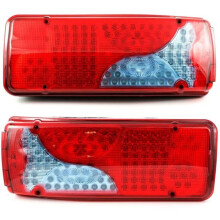 2x 24V Luzes traseiras de LED com 6 funções para chassi de caminhão, reboque, basculante, van, reboque