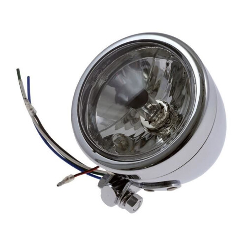 90mm H4 chrome motorcycle Bullet Long headlight optic, mounting