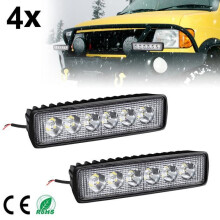 4 luci diurne a LED da 18 W, strisce luminose a LED bianche per auto, fendinebbia, impermeabili, per la marcia diurna