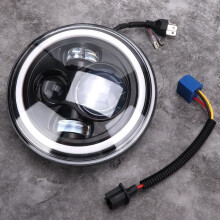 LED-koplamp 7 inch rond, ronde LED-koplamp Halo-hoekogen Dagrijverlichting