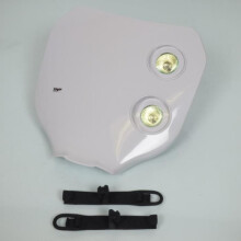 Piastra faro alogena doppia ottica TNT bianca per moto enduro cross - MFPN: bianco - 2 x 12V 20W