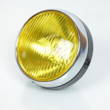 Faro anteriore rotondo giallo Ã140mm in metallo nero Guia per ciclomotore MBK 51