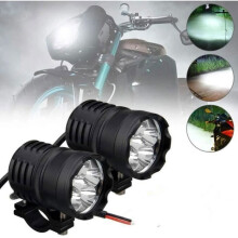 2 fari LED universali per moto da 60 W, 6 luci fendinebbia a LED, luci diurne 12 V 24 V multicolore