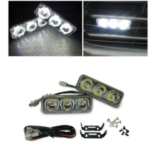 2 luces LED de circulación diurna de 12 V, luces blancas de circulación diurna DRL, parachoques universal