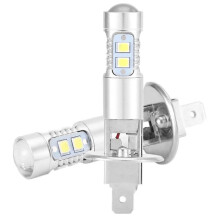 Kit de 2 faros LED H1 6000K Super White de 100 W para faros delanteros de coche con luz antiniebla y