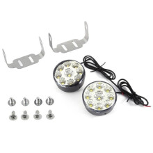 Luz de conducción diurna redonda DRL, 2 unidades, 9 LED SMD, blanca, antiniebla, para coche