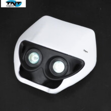 Placa de faro TNT blanca con doble óptica horizontal para moto enduro cross de 50cc con caja de cambios