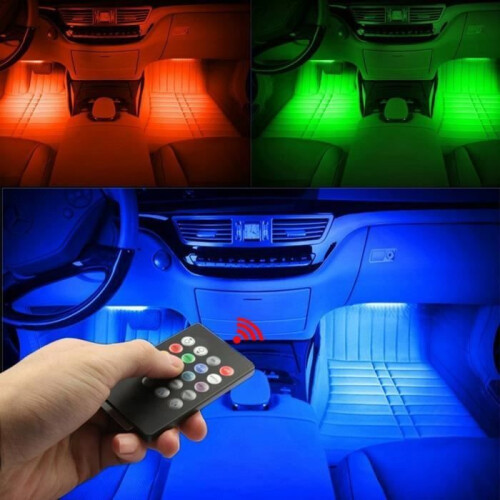48 LED-auto-interieurverlichting, sfeerverlichting, 8 kleuren