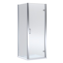 Contemporary Bathroom Hinged Shower Door, Side Panel and Shower Tray - 900 x 900mm, Chrome/White