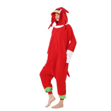 (Red Sonic, 130) Cartoon Animal One-piece Pajamas Halloween Christmas Fleece Couple Pajamas