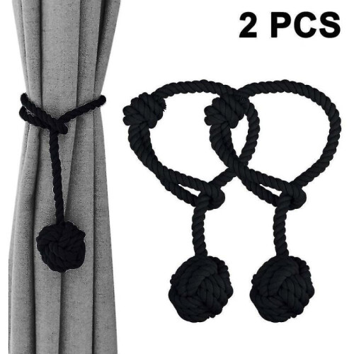 1 Pair Home Curtain Tiebacks Hand Knitting Cord Rope Holdbacks